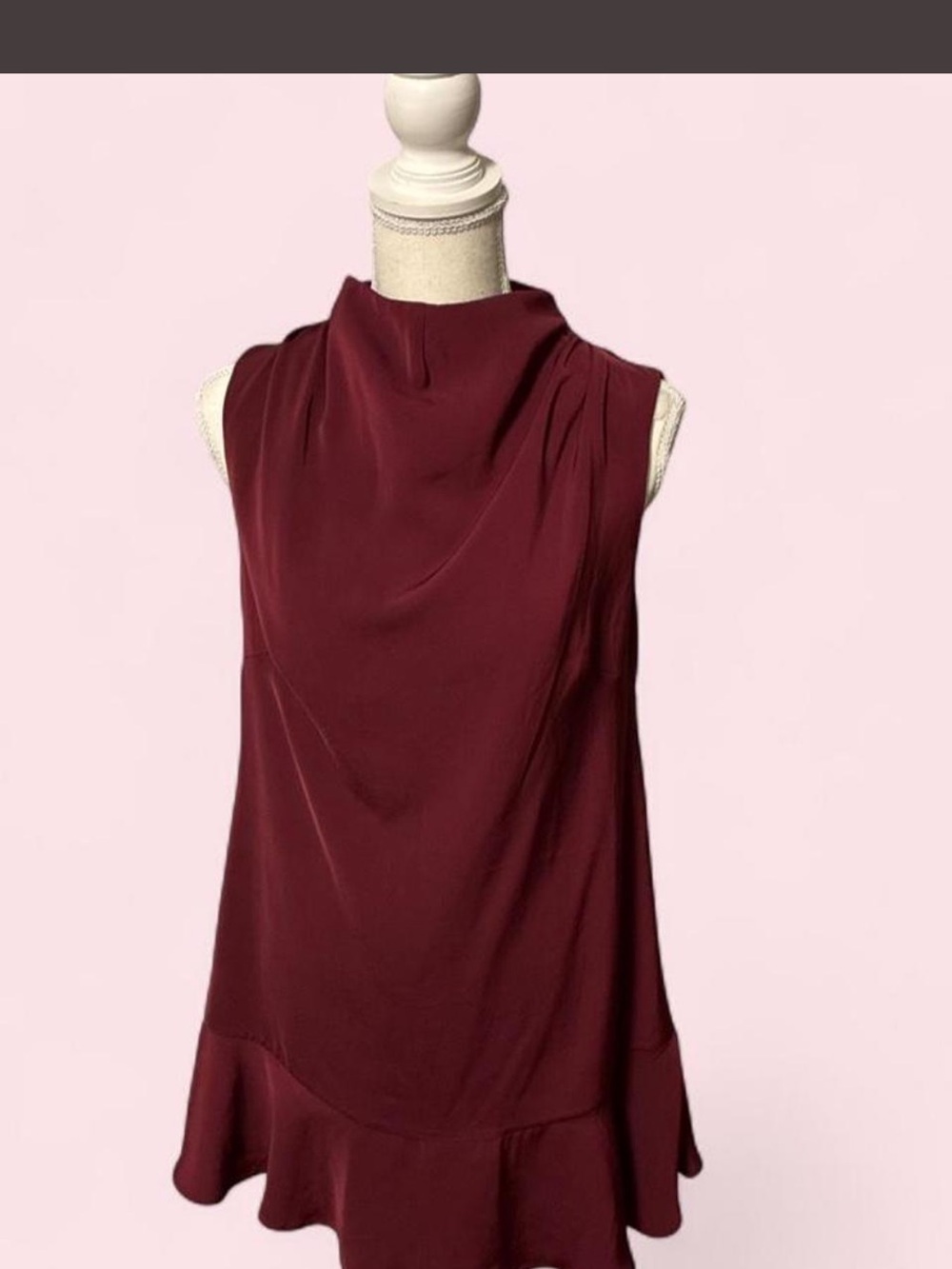 KEEPSAKE the Label Sleeveless Mock Neck mini dress in Burgundy